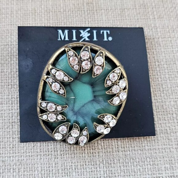 Mixit Women Ring Greex Faux Stone Statement Jewelry Ring Size Adjustable - Picture 6 of 10